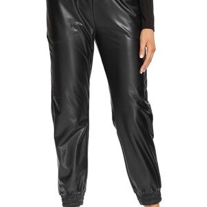 Nordstrom Black Faux Leather Jogger Pants